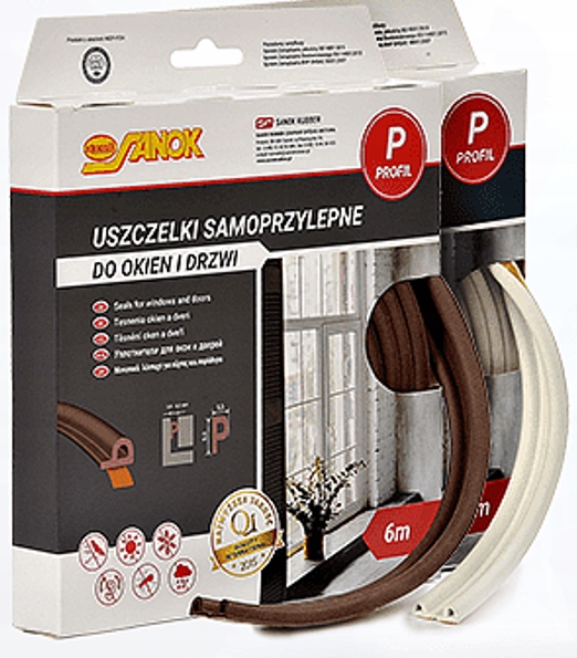 USZCZELKA USZCZELKI OKIEN DRZWI PROFIL P BRĄZOWA