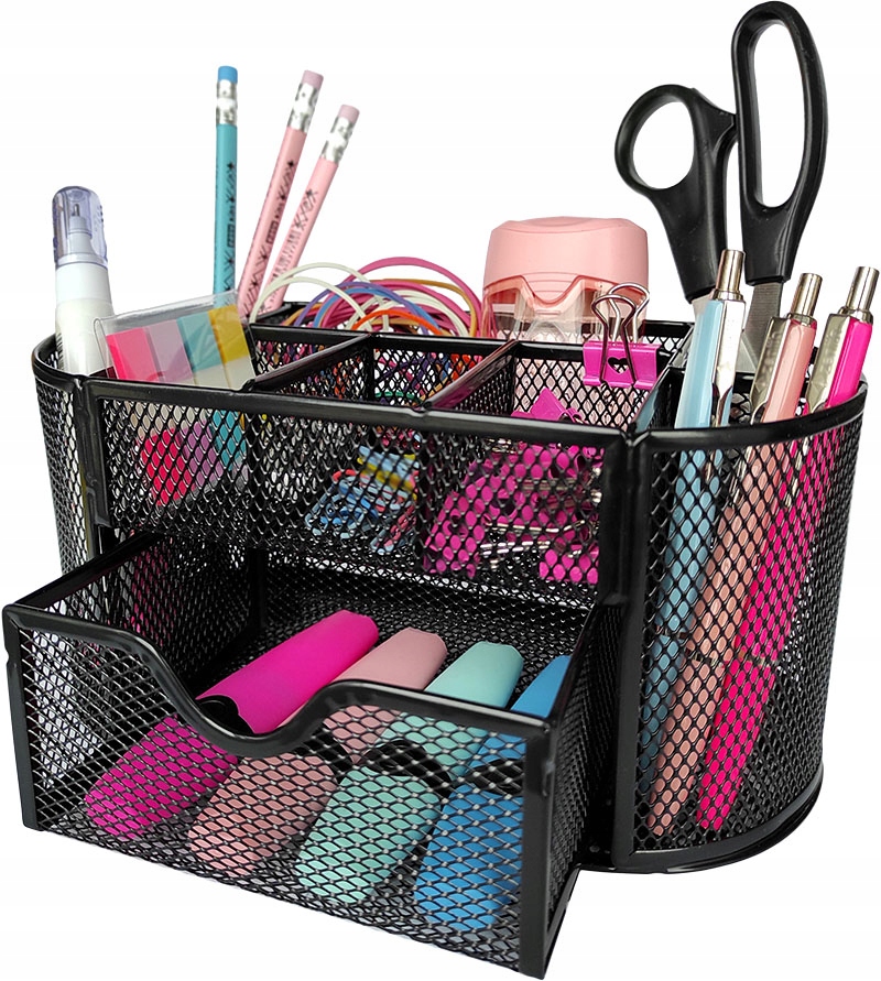 PRZYBORNIK METALOWY na biurko SZUFLADA 9 komór