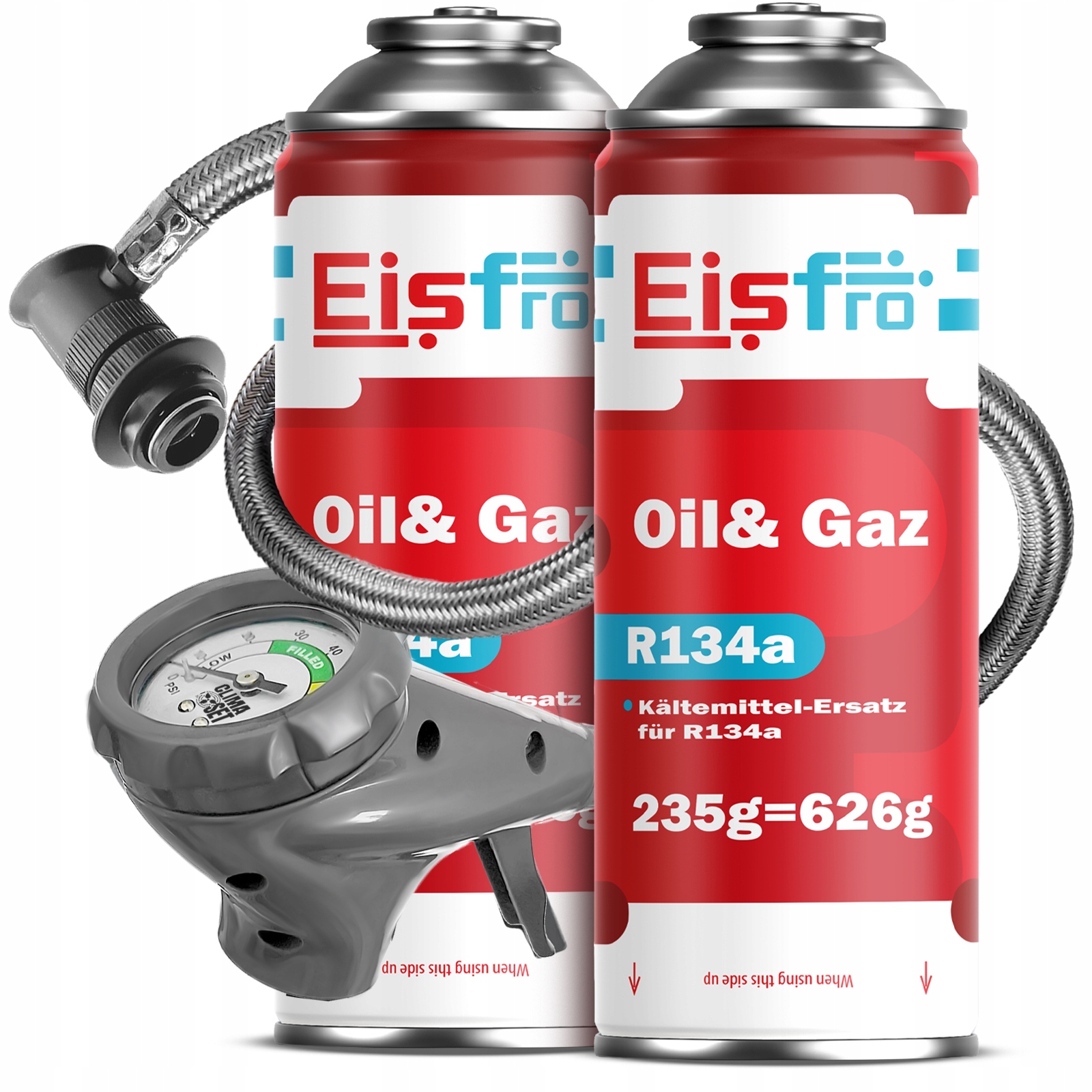 2x Gaz Pro Klimatizace R134a chladivo 2v1 470g vypouštěcí potrubí