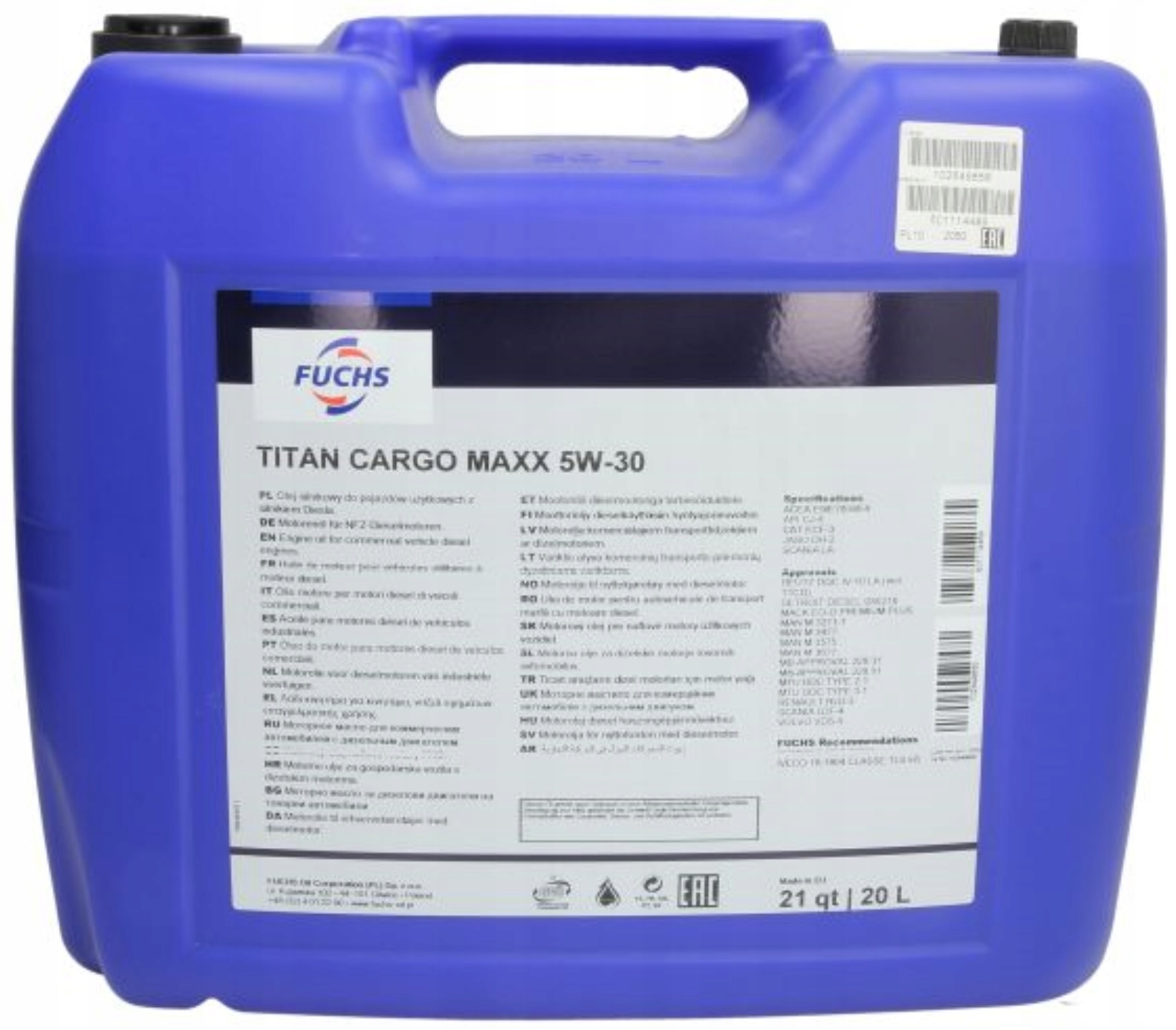 

Olej Silnikowy Fuchs Titan Cargo Maxx 5W30 20L