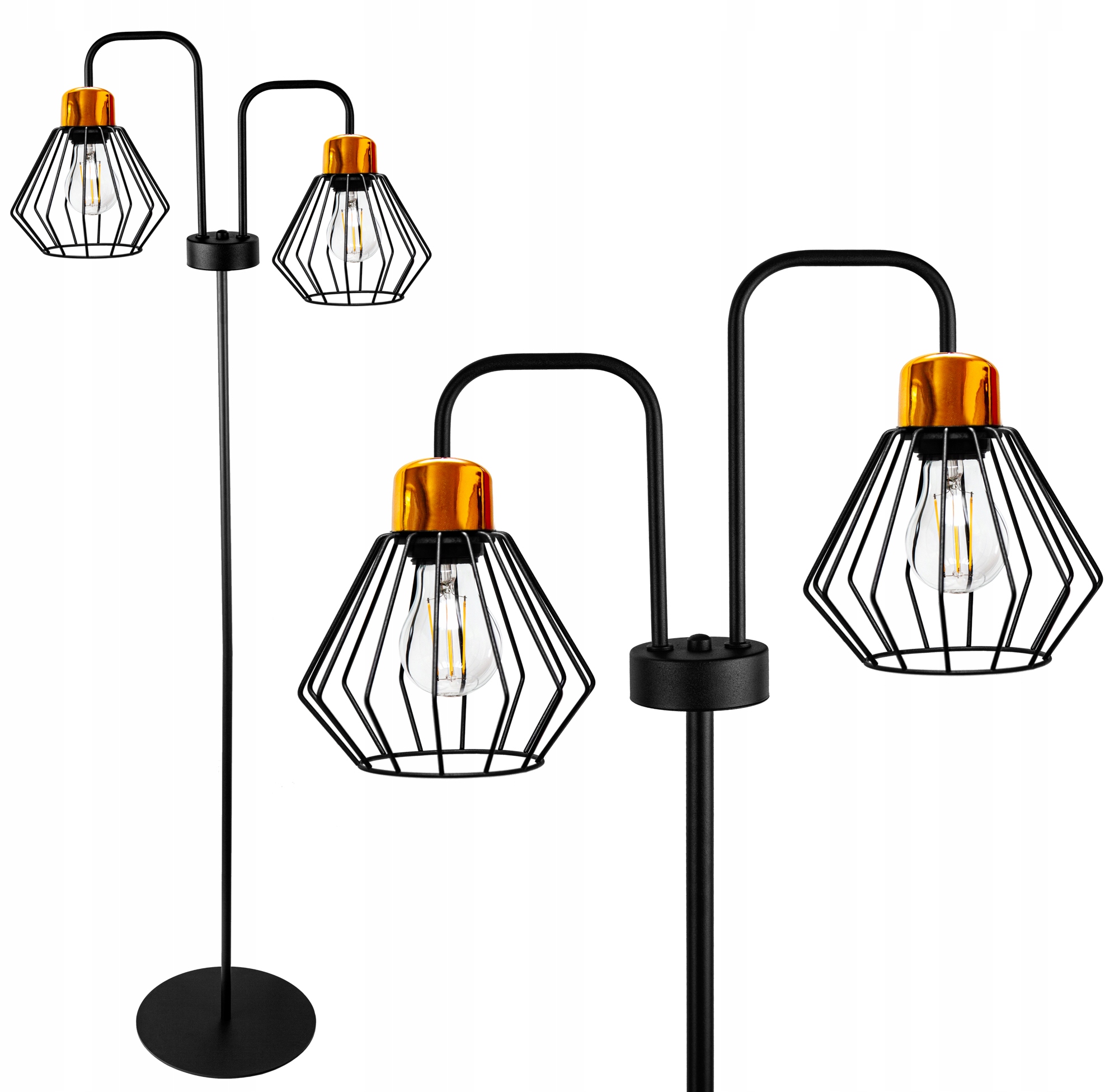 

Modna Lampa Stojąca Podłogowa Loft Edison Podwójna