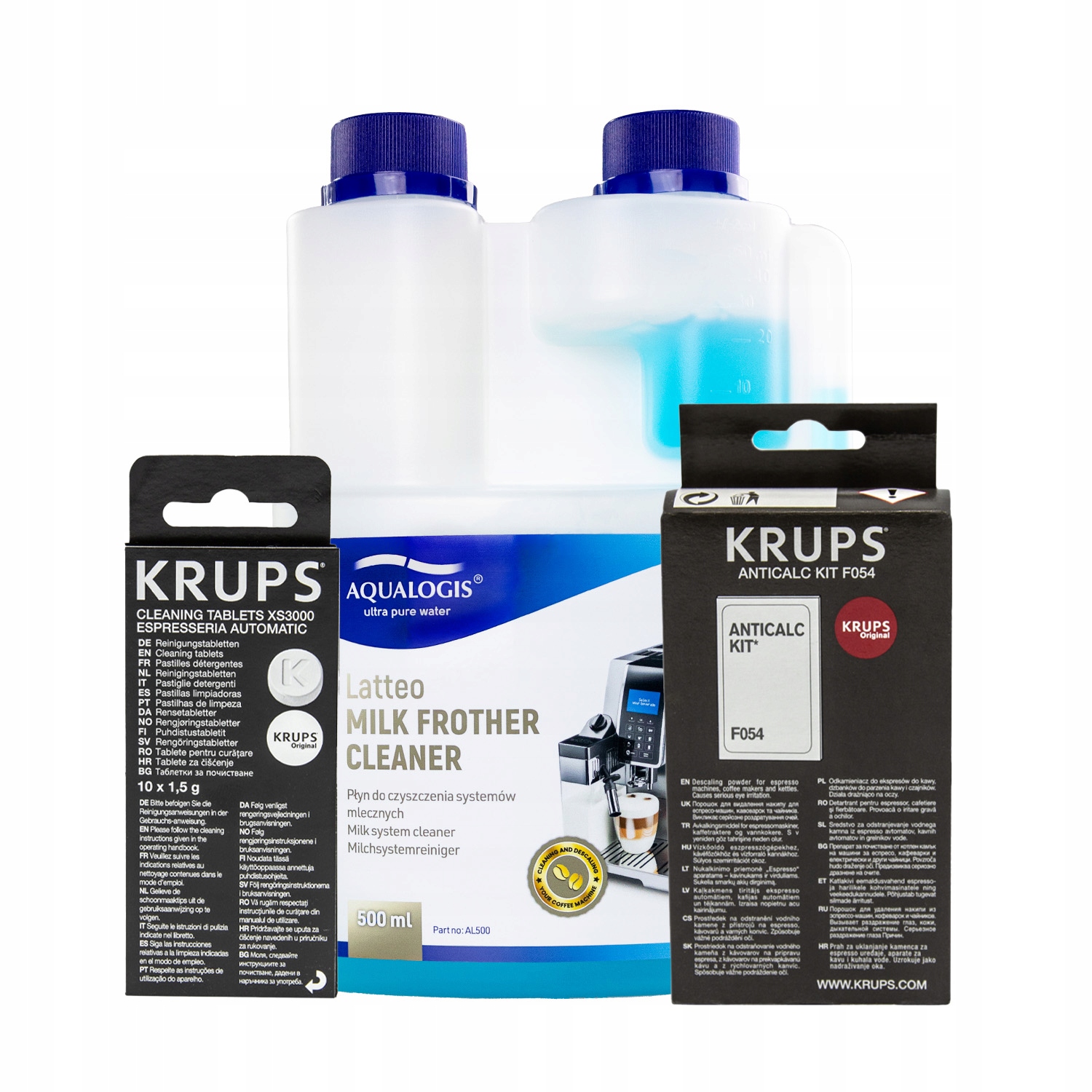 Tabletky Krups XS3000 Tekutina Latteo 500 ml Odvápňovač Krups F054