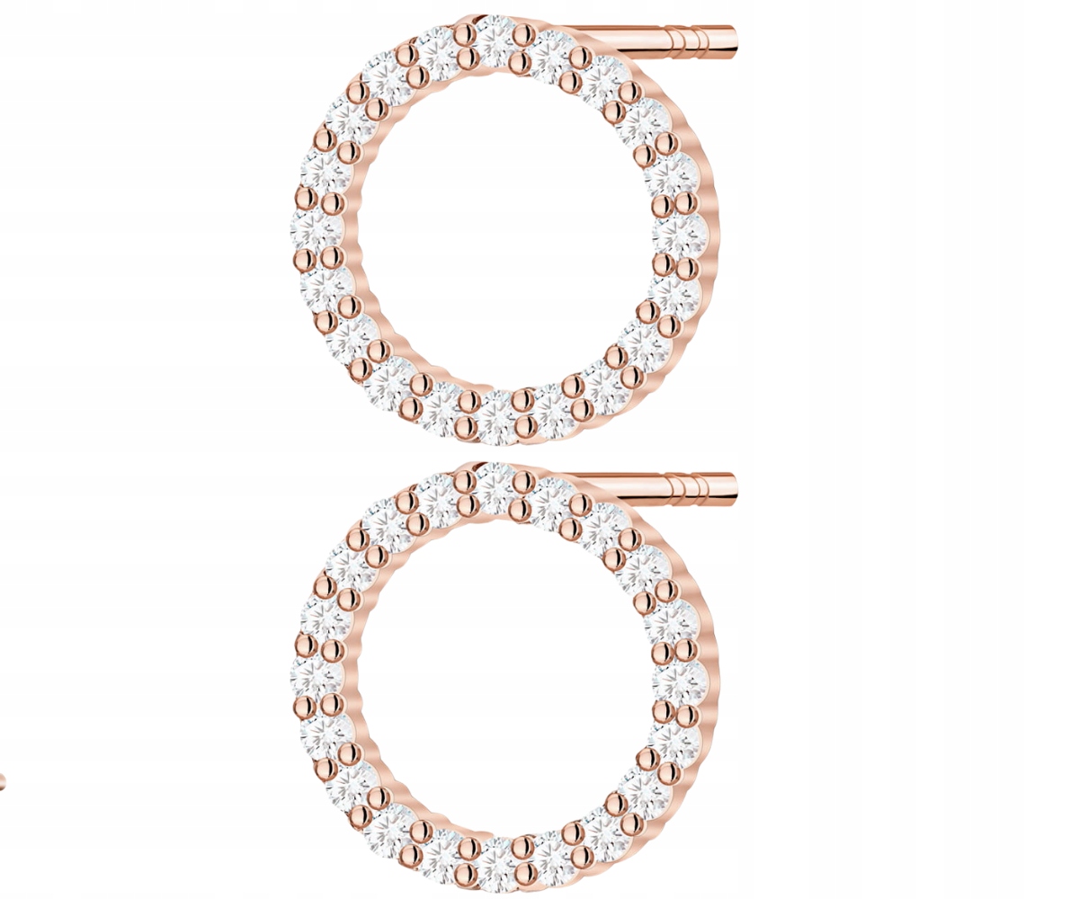 Růžové Zlato Náušnice Diamanty Tyčinka Zlato 585