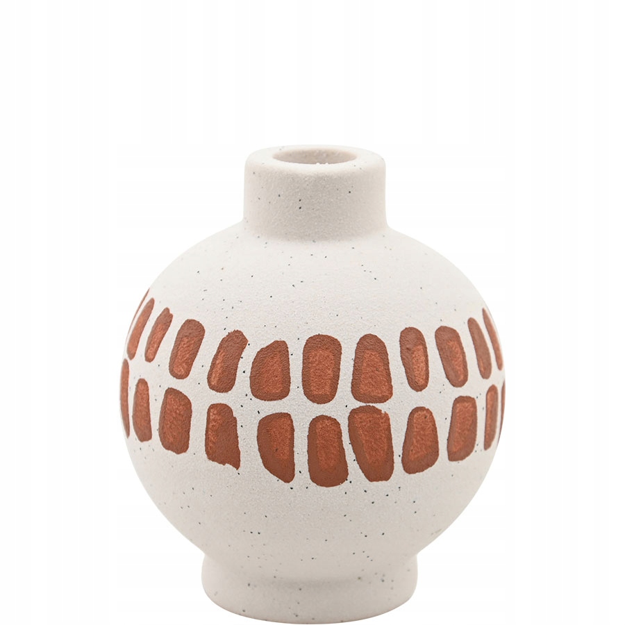 ŚWIECZNIK CERAMICZNY NA DŁUGĄ ŚWIECĘ BIAŁY/BRĄZ 12