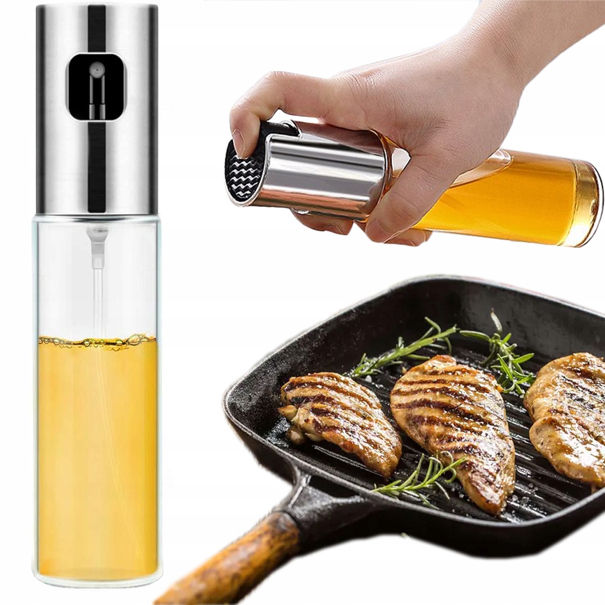 SPRYSKIWACZ DO OLEJU OLIWY OSTU ROZPYLACZ DOZOWNIK W SPRAYU SZKLANY 100ml Kod producenta DOZOWNIK 100ml