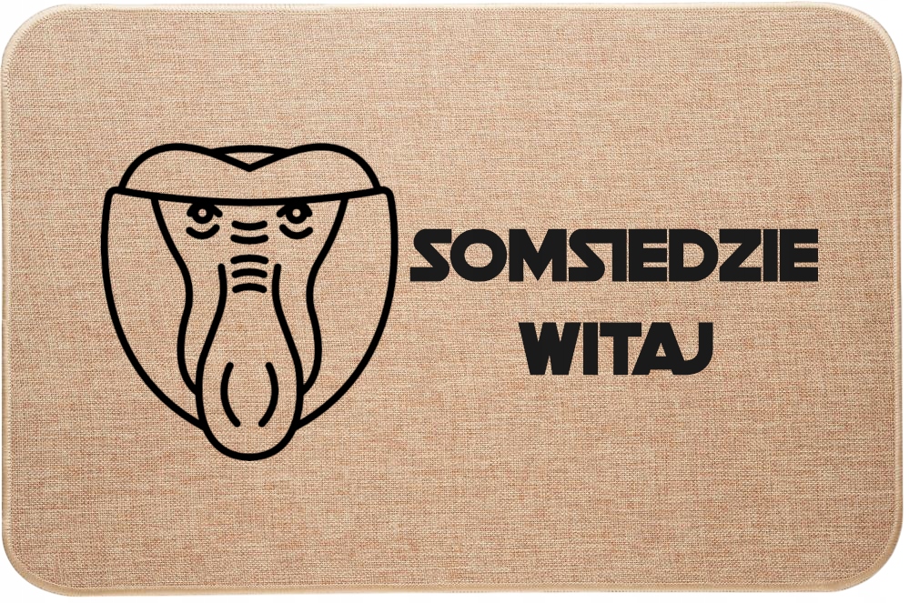 Lněná Vstupní Rohožka s vtipným potiskem Somsiedzie Ahoj Nositel Dárek