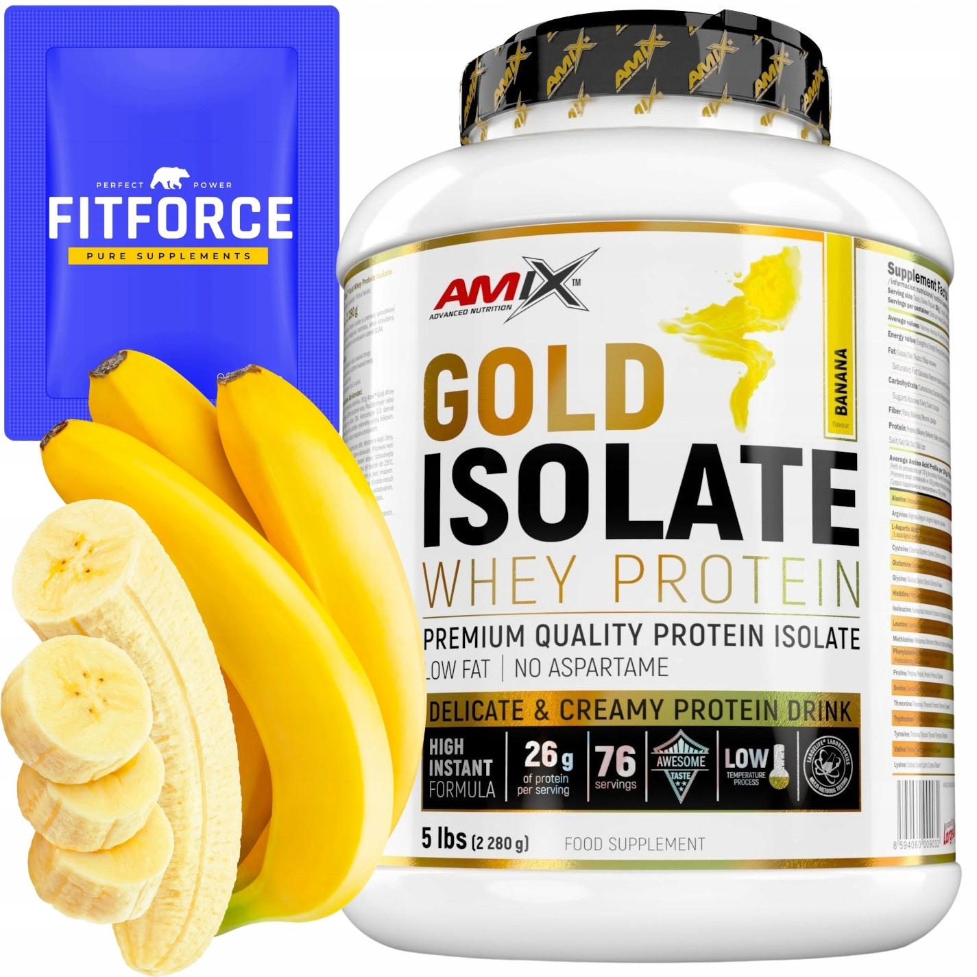 Banánový koktejl na hubnutí Izolace Amix protein