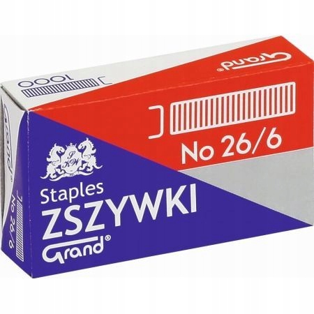 

Zszywki Biurowe 26/6 1 opak. 1000 szt. Grand