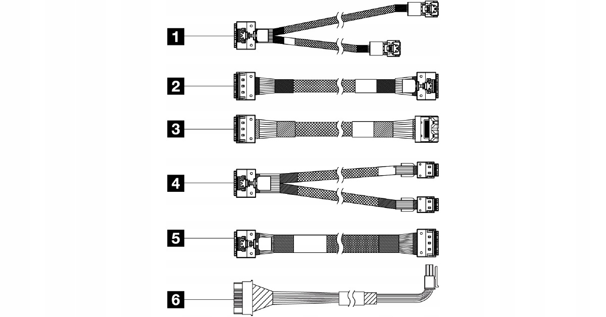 ThinkSystem SR650 V3 2.5" Front BP1 Sas/ Sata cable 4X97A82933
