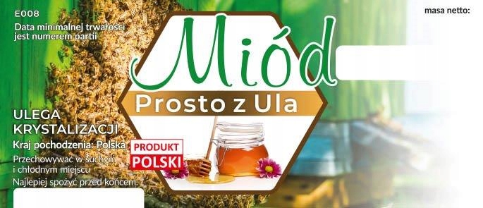 

Etykiety na miód uniwersalne opakowanie 100 szt