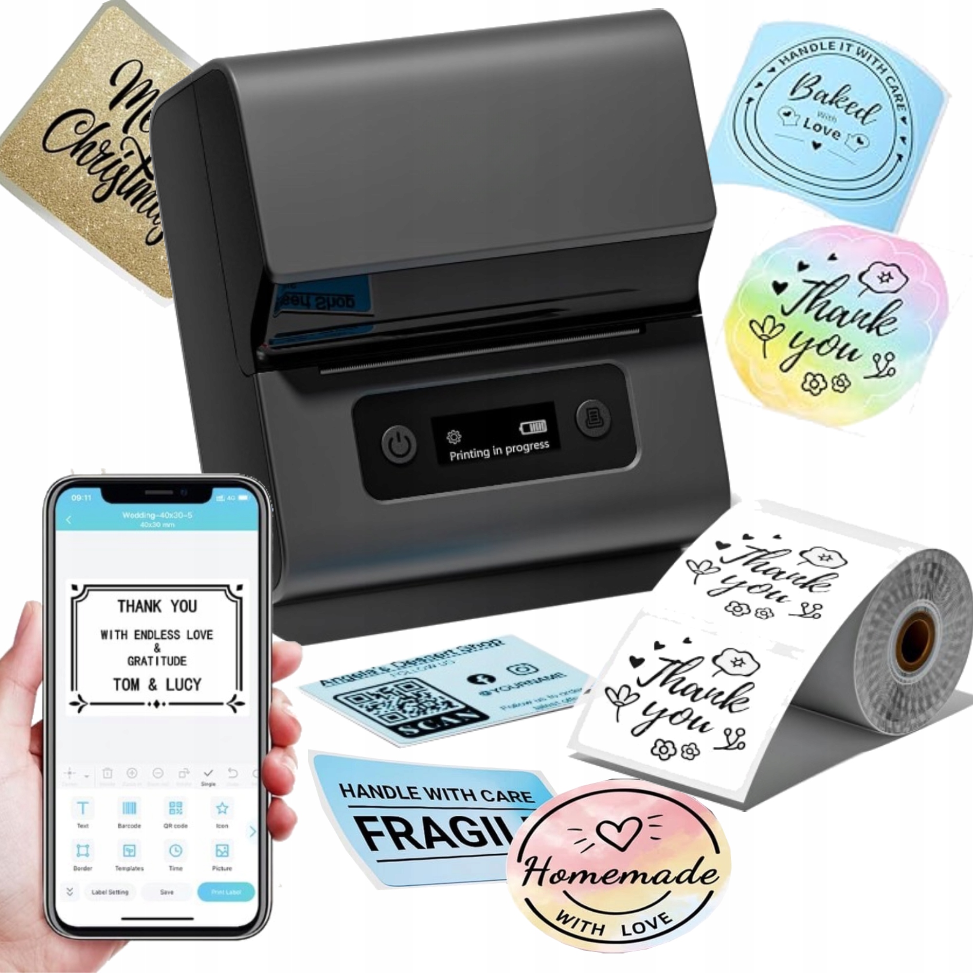 Phomemo M221 mini termální tiskárna samolepících štítků s nálepkami 80 mm