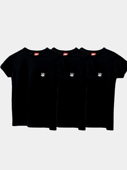 Sada 3 dámských triček Jigga Wear Mini Logo Černá M