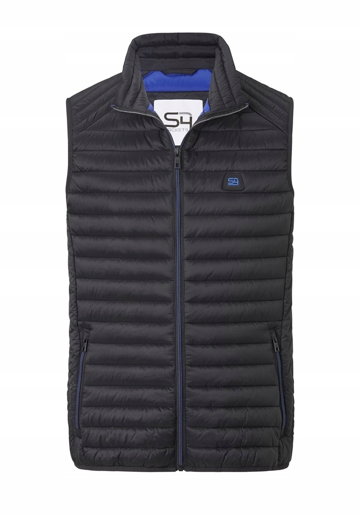 S4 Velké Rozměry Péřová Vesta Bunda Bez Rukávů Černá 8XL 178 cm