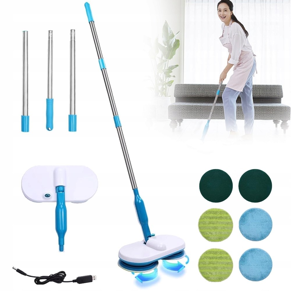 Levně Bezdrátový elektrický mop, ruční rotační mop pro čištění podlah