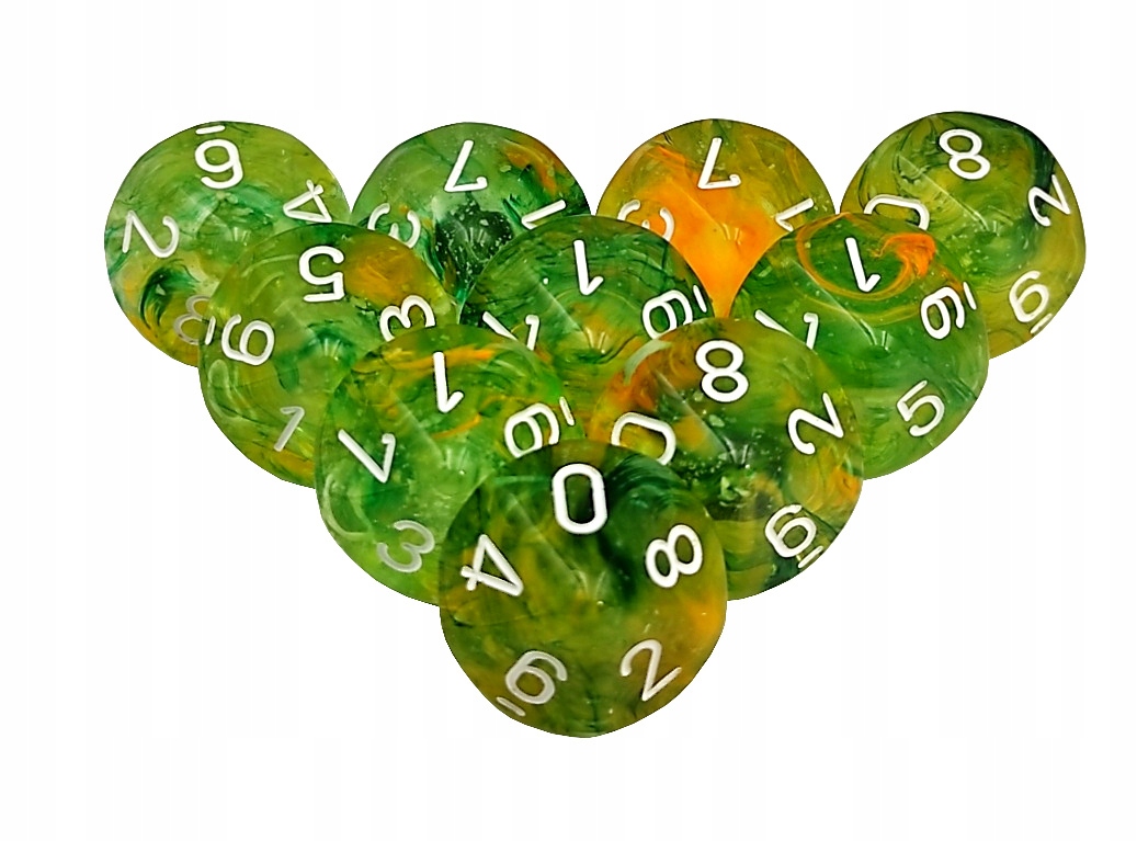 Kostki Chessex K10 Nebula Spring 10szt.