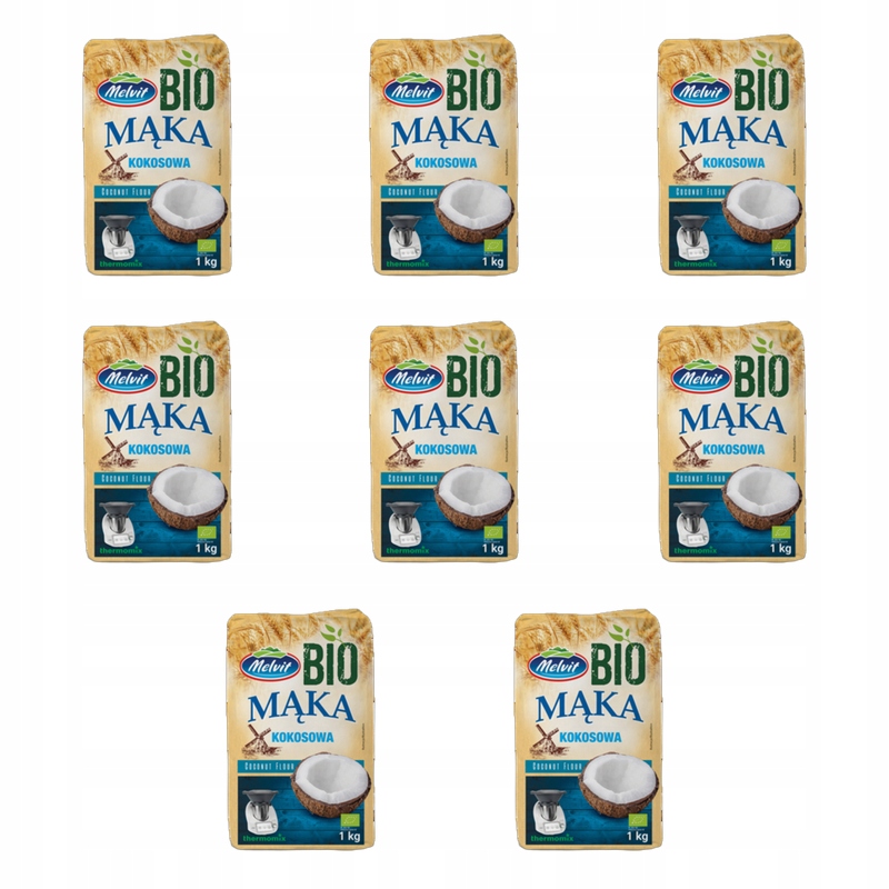 Melvit Bio Mąką kokosowa 1kg X8