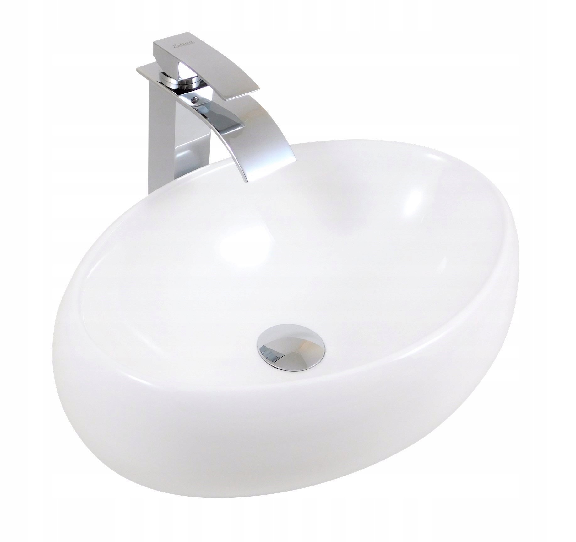 UMYWALKA 48x34X16 NABLATOWA BIAŁA STAWIANA NA BLACIE OWALNA TABRIA ESTIVA