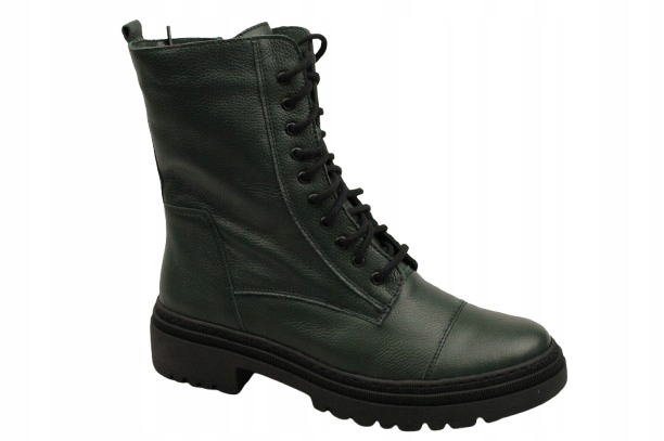 Kotníkové Boty Boty Wasak 0640 36 Zelená kůže Polská firma Dobrá cena Teplé