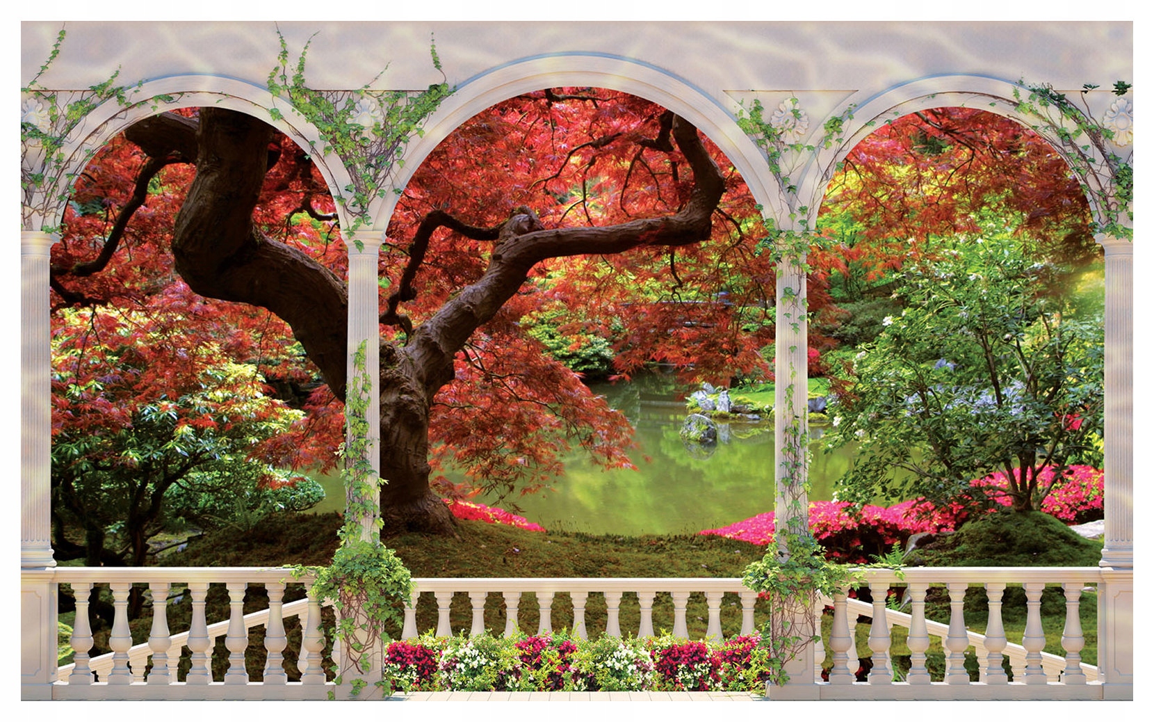 Vinylová fototapeta Jesenný oblúk Kvety Park Krajina 416x254 lepidlo