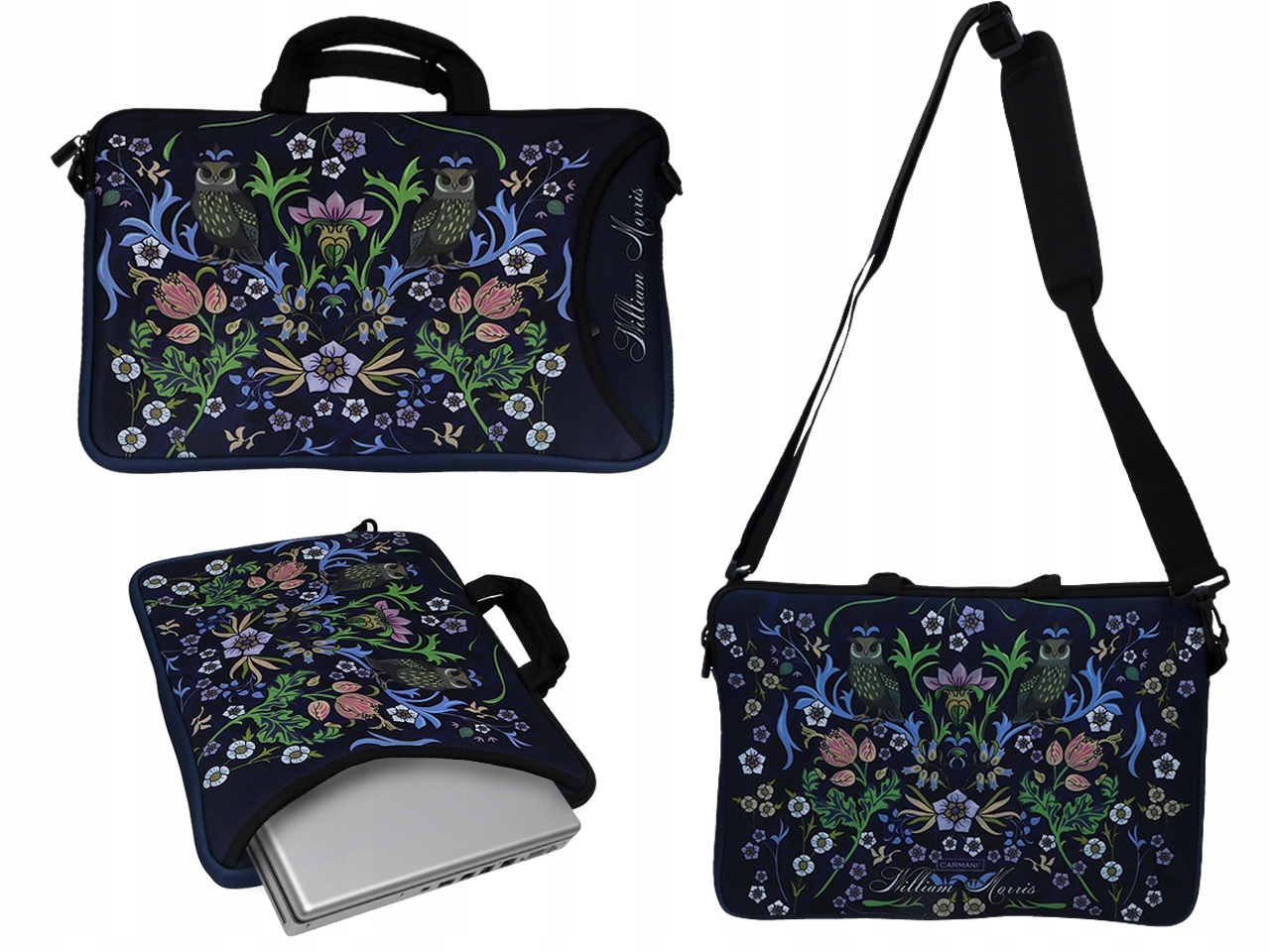 ELEGANCKA TORBA NA LAPTOPA Z MOTYWEM OBRAZU MORRISA SOWY