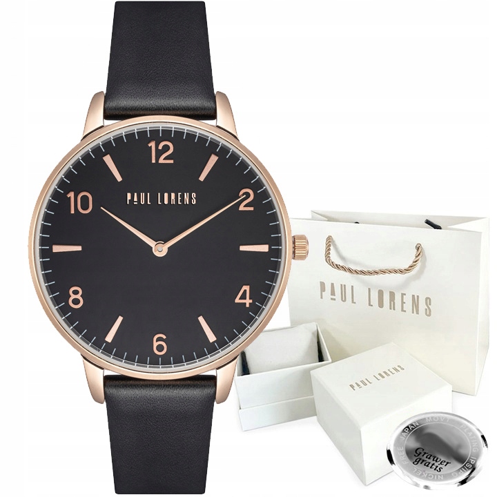 Dámské hodinky Paul Lorens Babet číslice na ciferníku přírodní kůže Box Gravírování