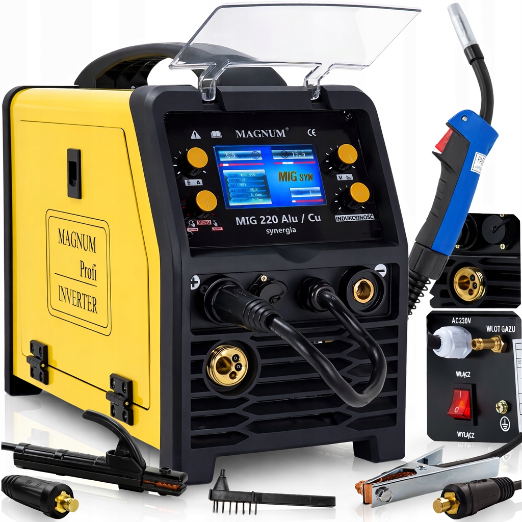 Magnum Mig 220 Alu Cu Synergia 200A LCD 230V Mig Mma Tig DC Lift