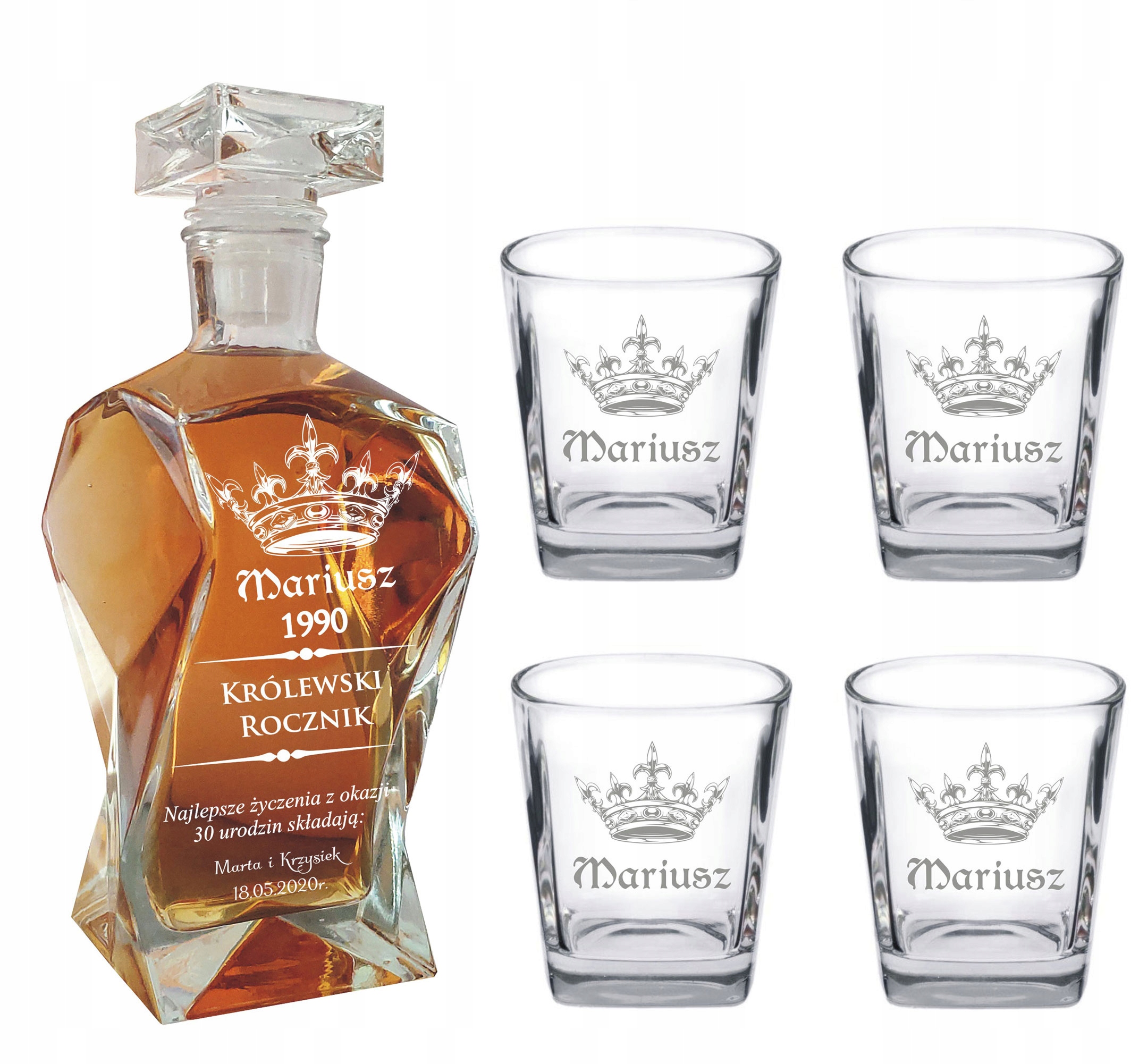 

Karafka 4 Szklanki Do Whisky Z Grawerem