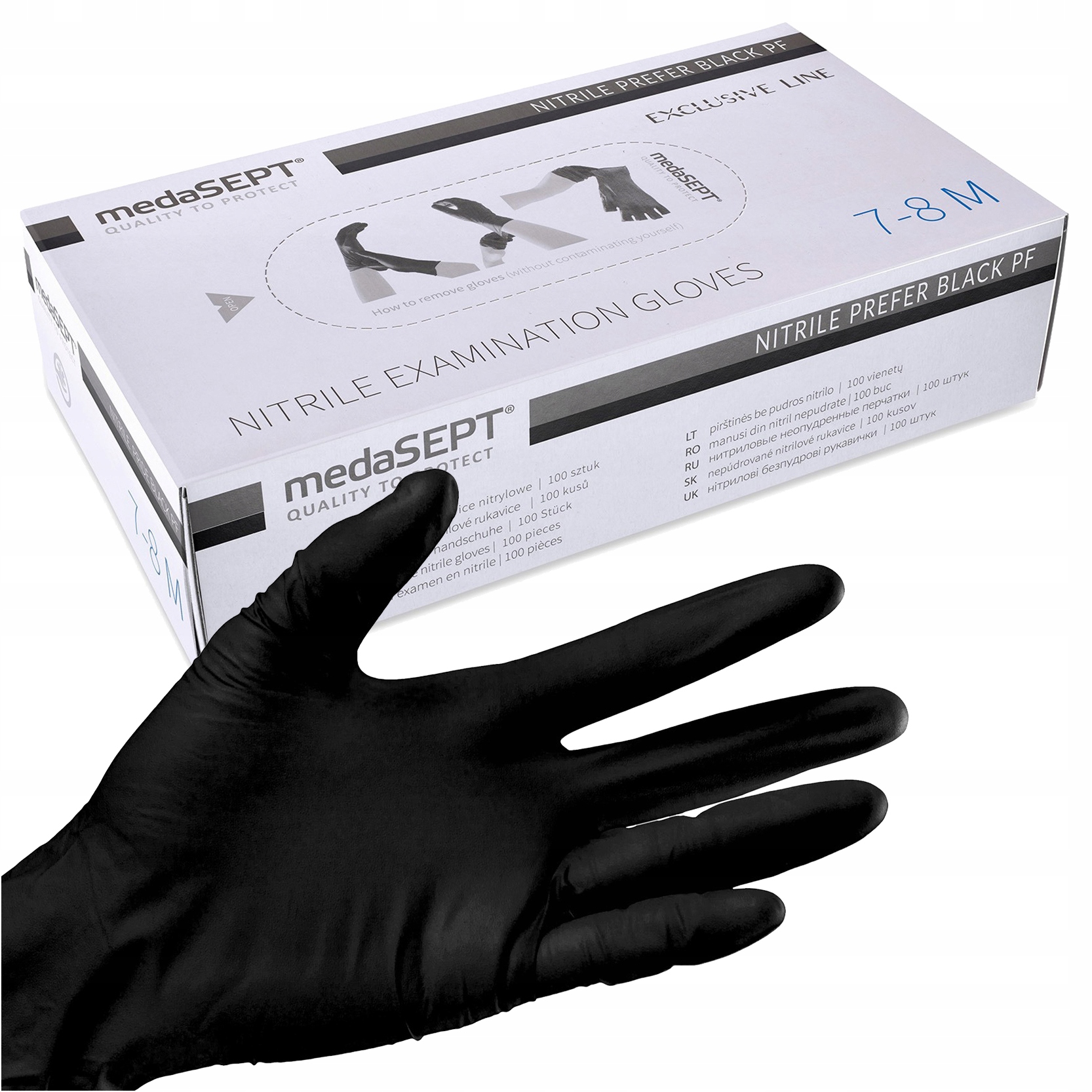

Rękawiczki Nitrylowe M Bezpudrowe Czarne 100 szt