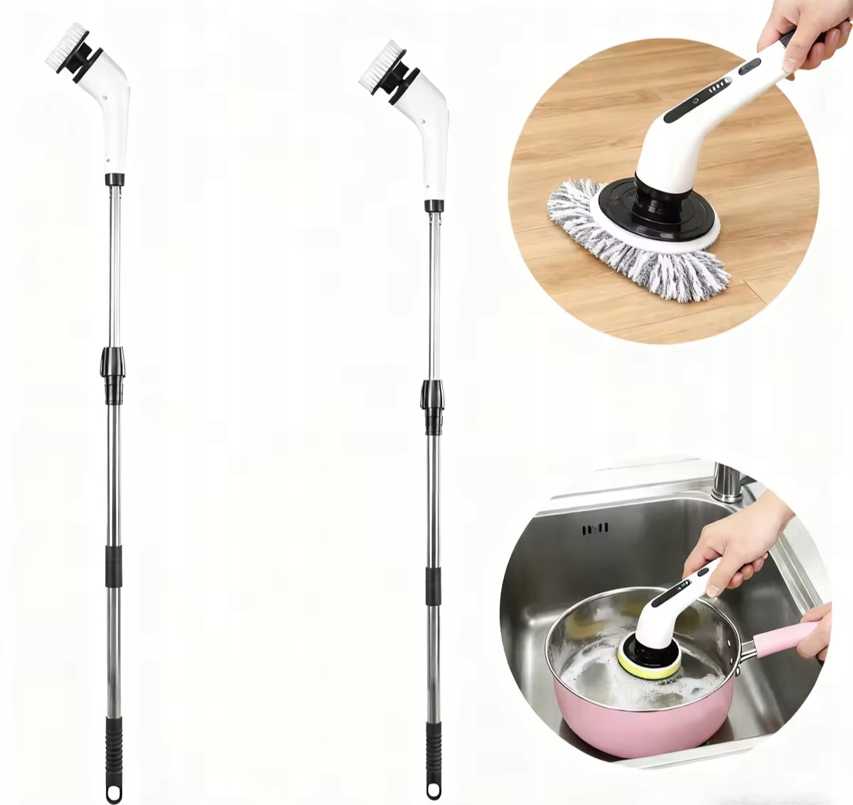 Levně Elektrický Čisticí Kartáč S Nastavitelnou Rychlostí A 9 Kartáčů, Rotační Myčka