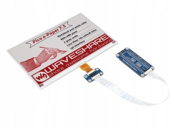 Wyświetlacz WaveShare Pico-ePaper-7.5-B