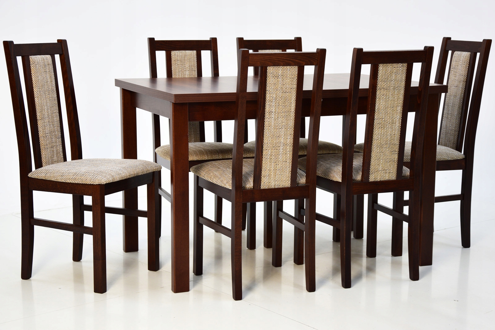 Rozkładany stół 80x120 i 6 krzeseł z drewna kuchni Kolor korpusu stołu orzech