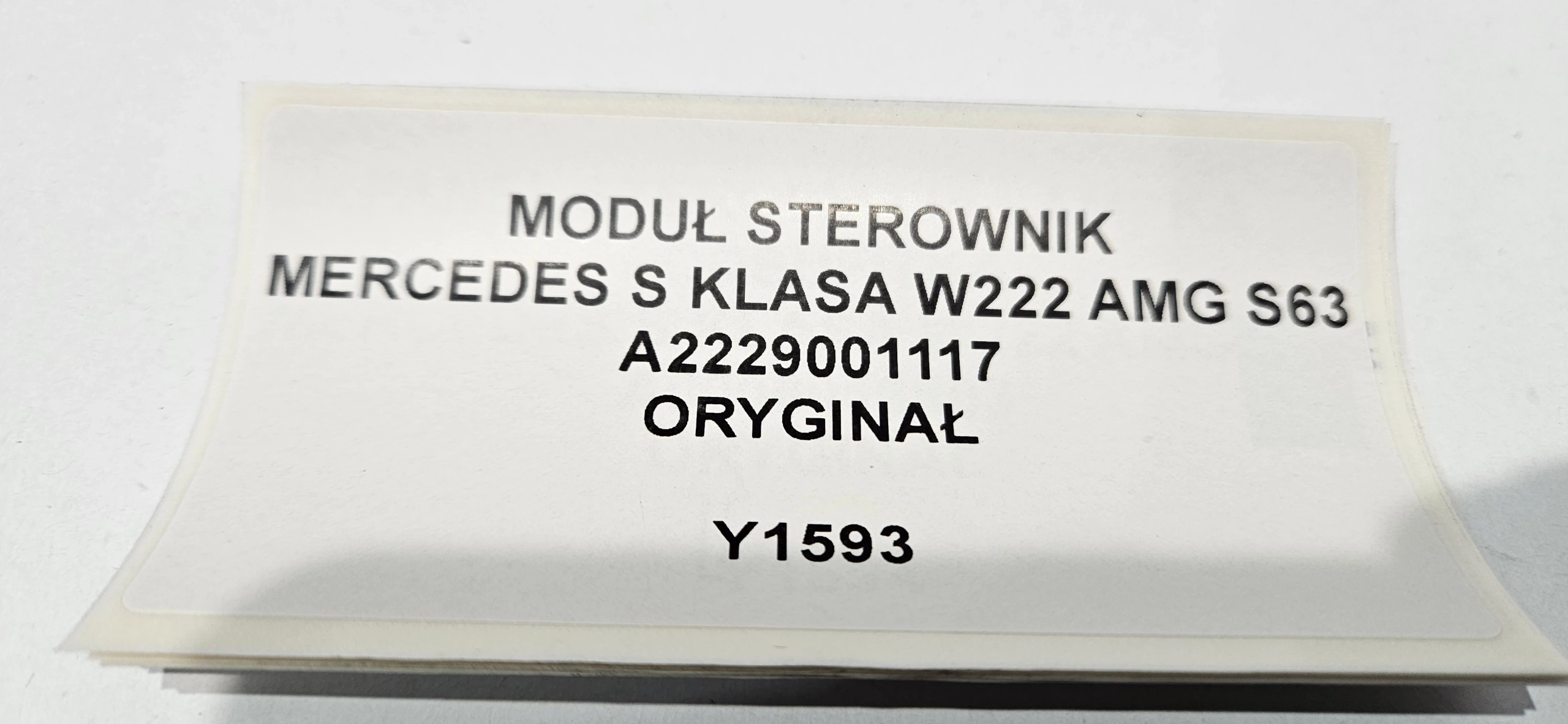 module control unit MERCEDES S KLASA W222 AMG S63 original A2229001117