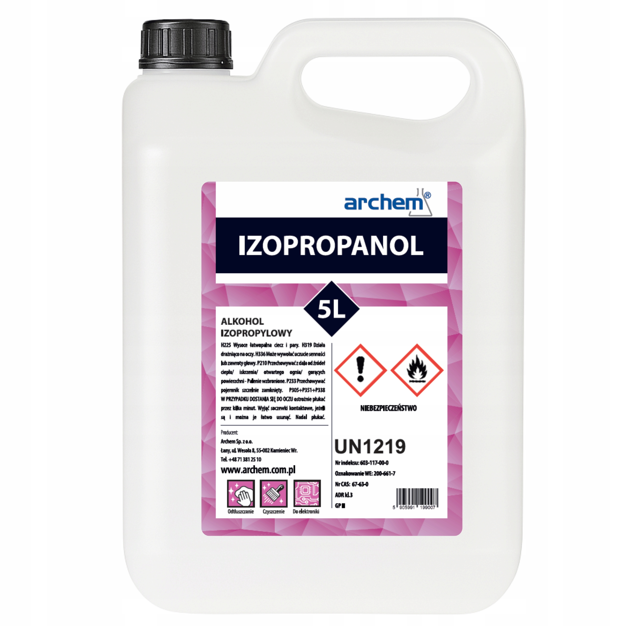 Alkohol Izopropylowy Izopropanol Ipa 5L 99,9% Czyszczenie Elektroniki Pcb