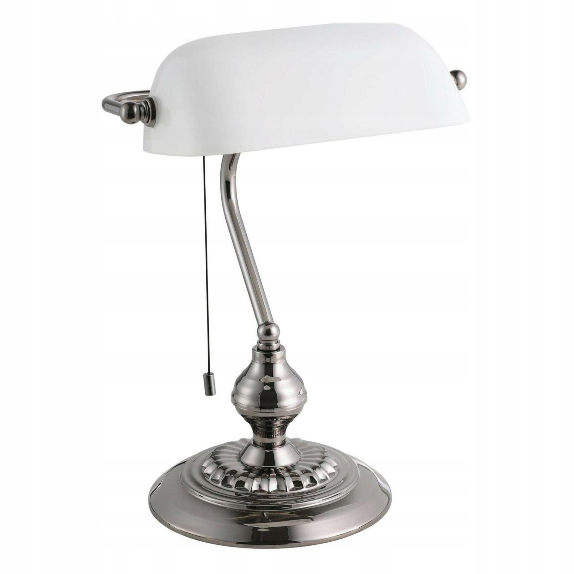 Stolová lampa Eglo Banker E27 nikel/biela matné sklo 60W