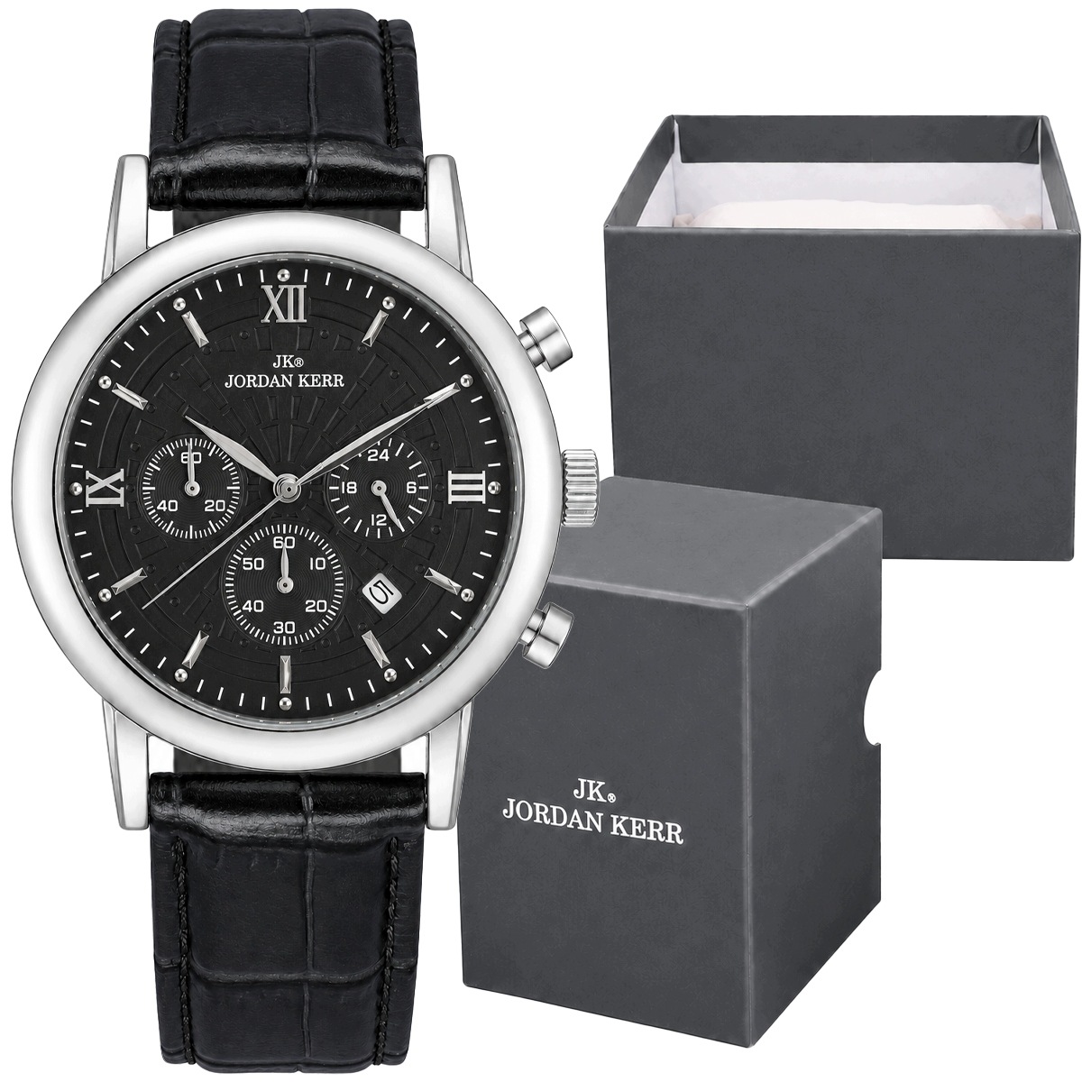 Elegantní kožené pánské hodinky Jordan Kerr M5011 černé