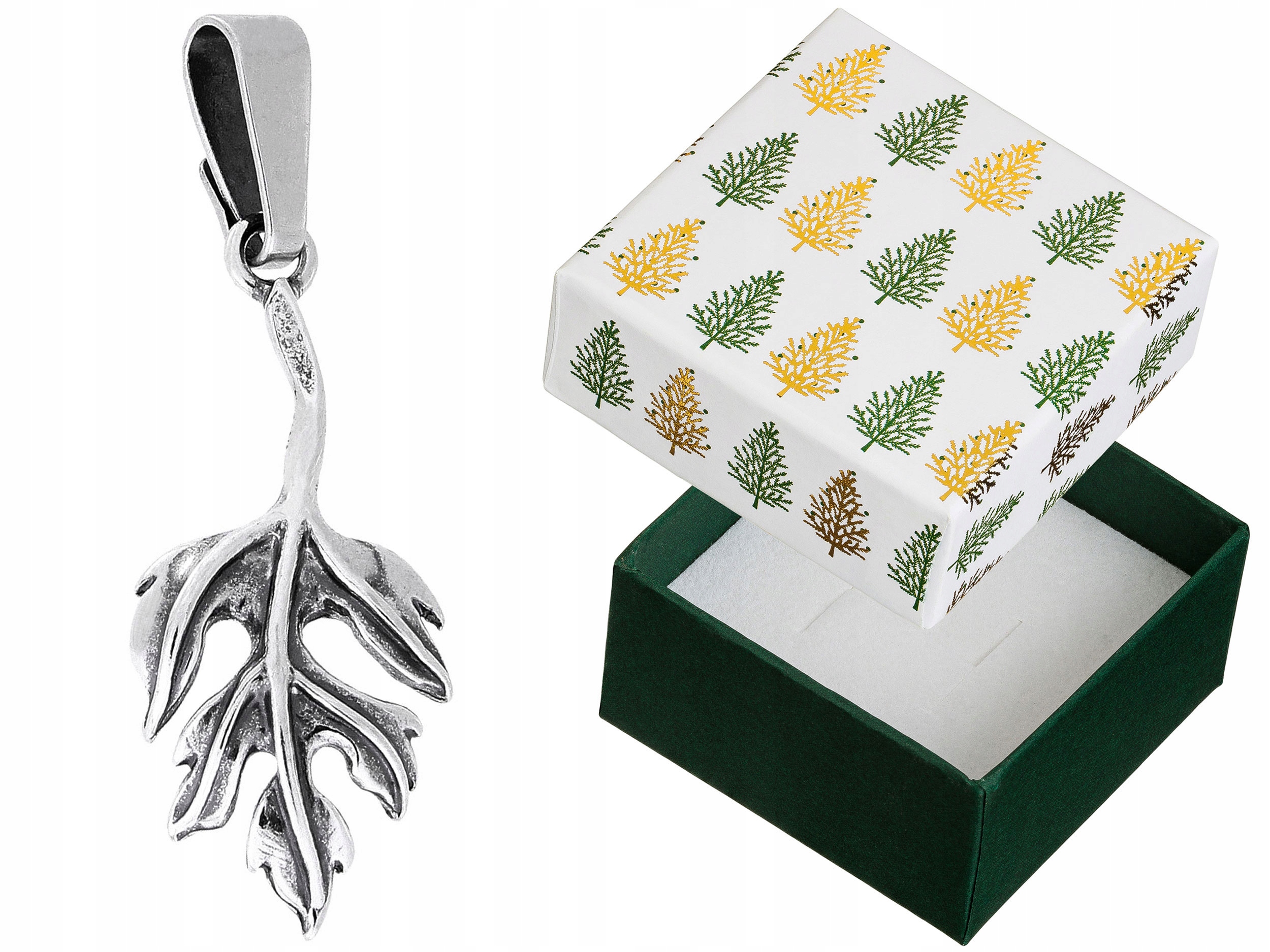 Stříbrný Přívěsek Dámský list Oxidovaný přívěsek Lístek Retro Vintage 925