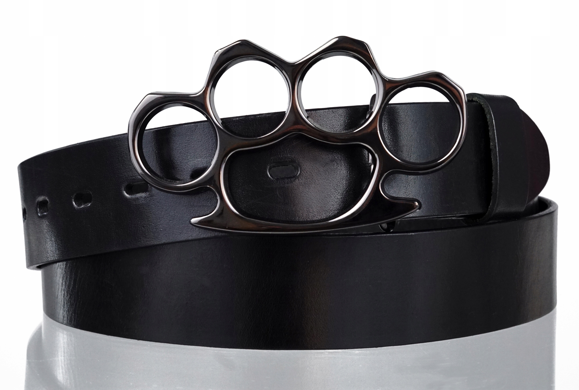 PASEK DO SPODNI SKÓRZANY 4CM KLAMRA KASTET 110