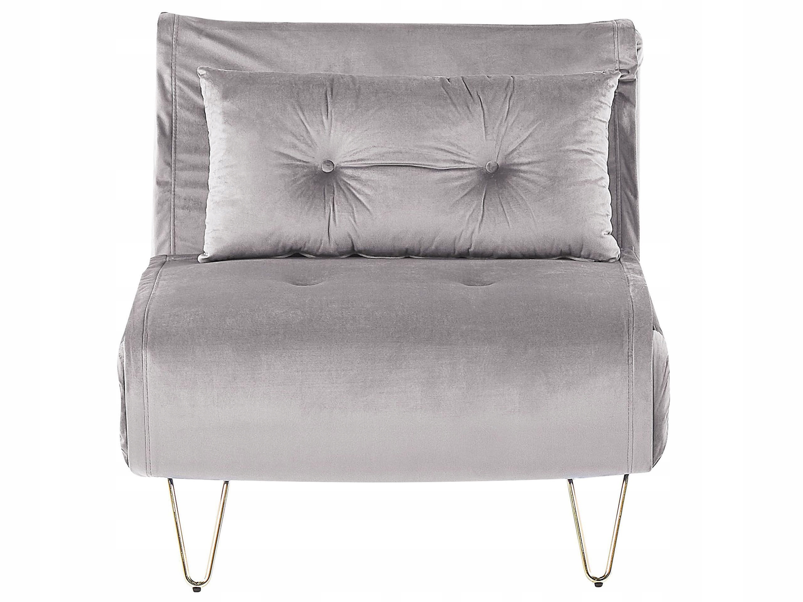 Sofa kanapa jednoosobowa welur szara