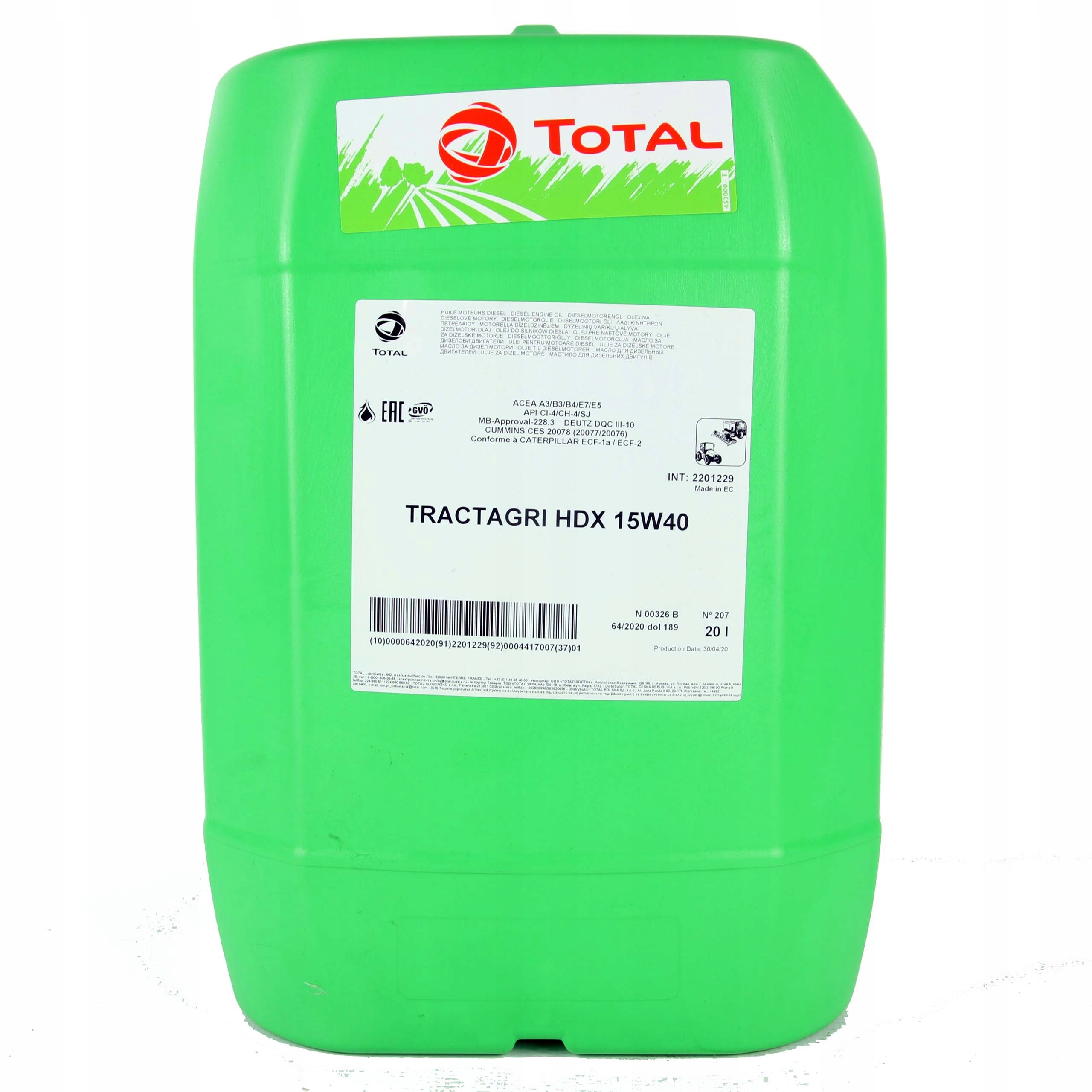 Olej silnikowy TRACTAGRI (20L) SAE 15W40 API CI-4 ACEA E5 E7 CATERPILLAR