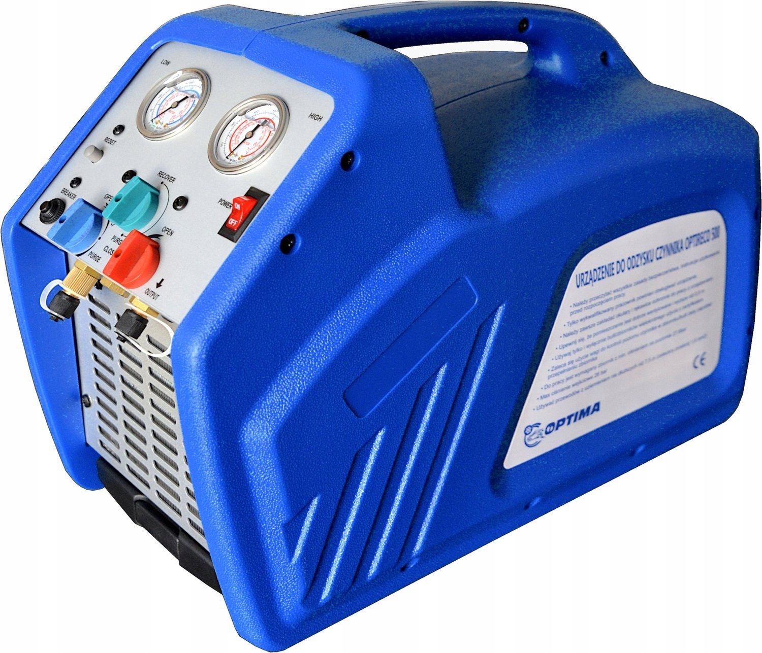 Stacja beziskrowa do odzysku czynnika chłodniczego R32 R134a R404a 1234yf Marka Optima
