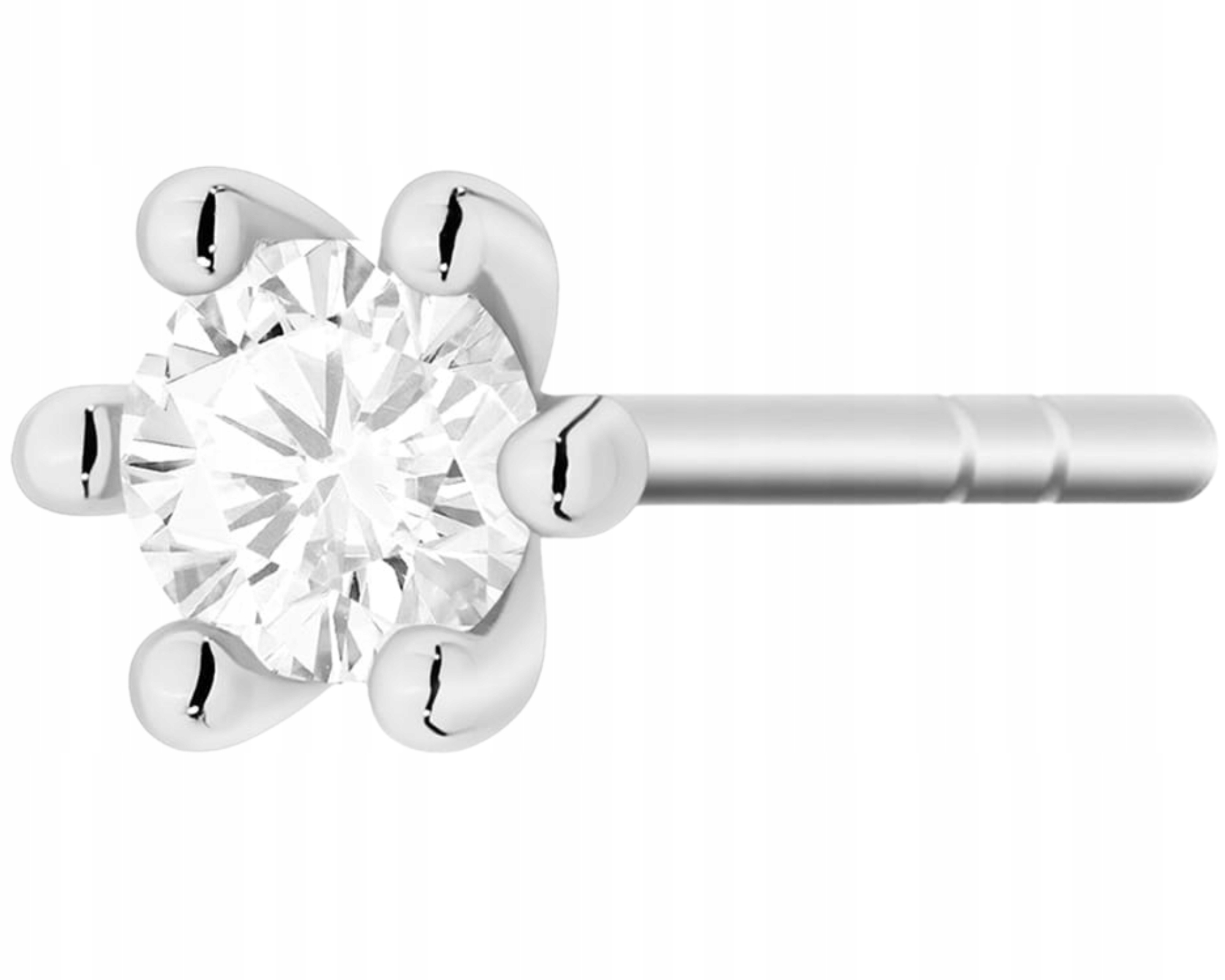 Bílé Zlato Náušnice S Diamantem S Brilantem Pevne Nasazení 585 Dárek