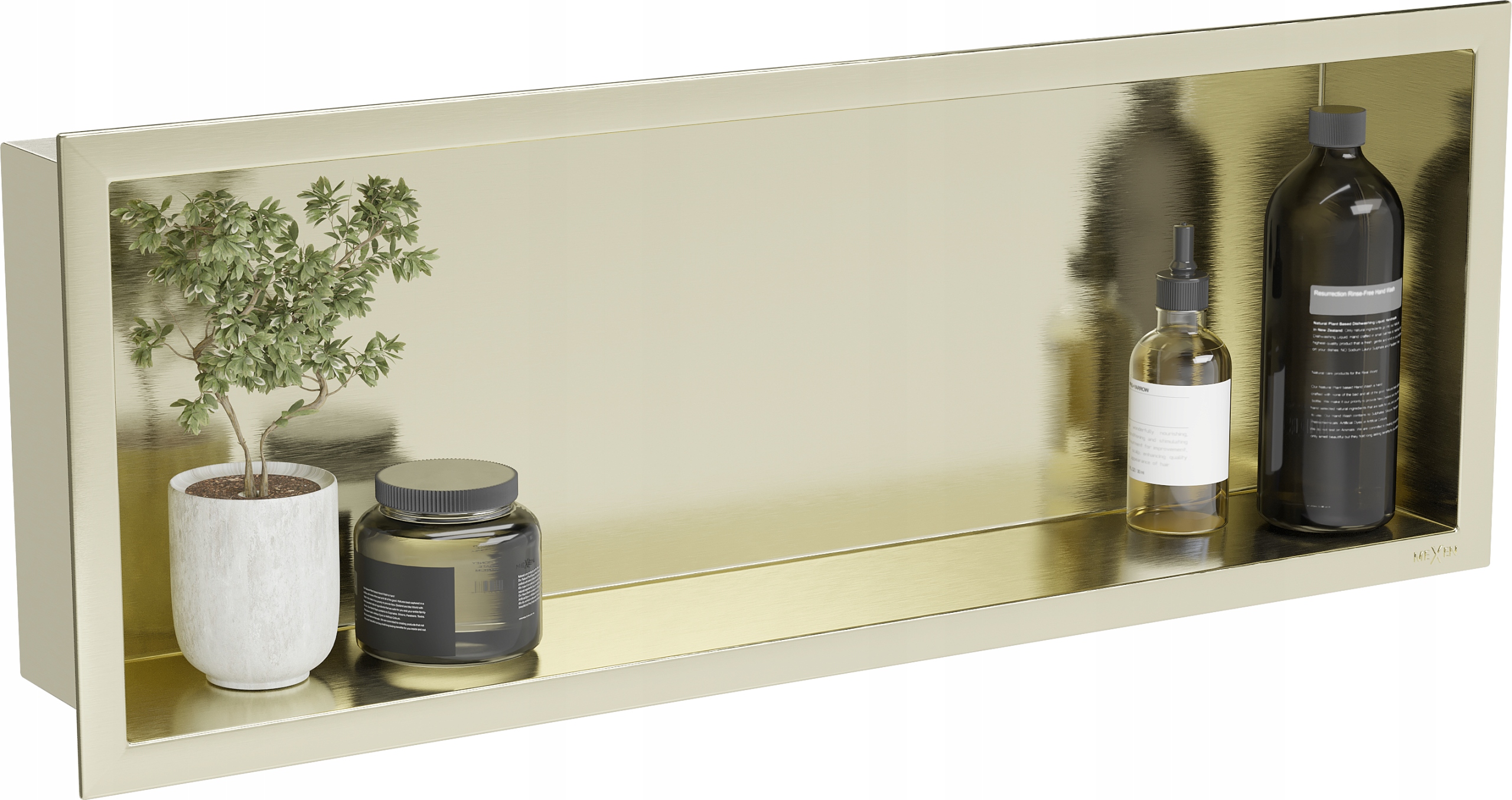Półka wnękowa pod prysznic łazienkowa 60x20 Mexen X-Wall złoto szczotkowane