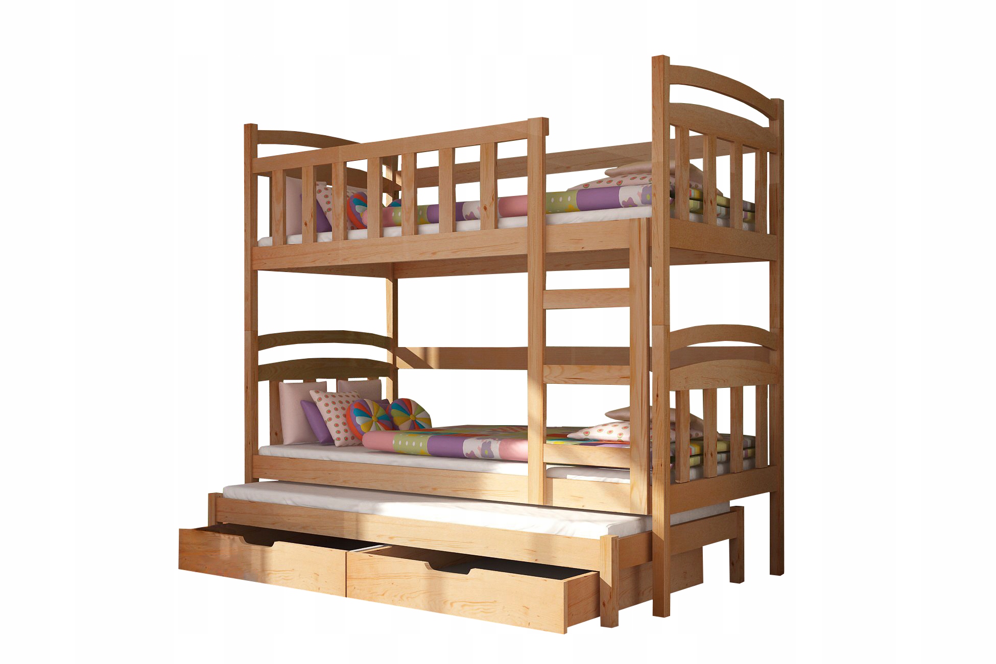 Łóżko piętrowe trzy osobowe MATERACE gratis 180x75