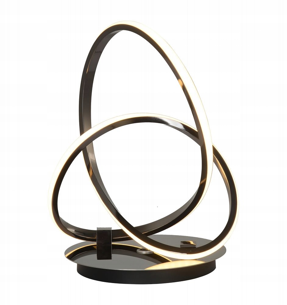 Stolová Led lampa do spálne a obývačky, čierna, chrómová, Bandol