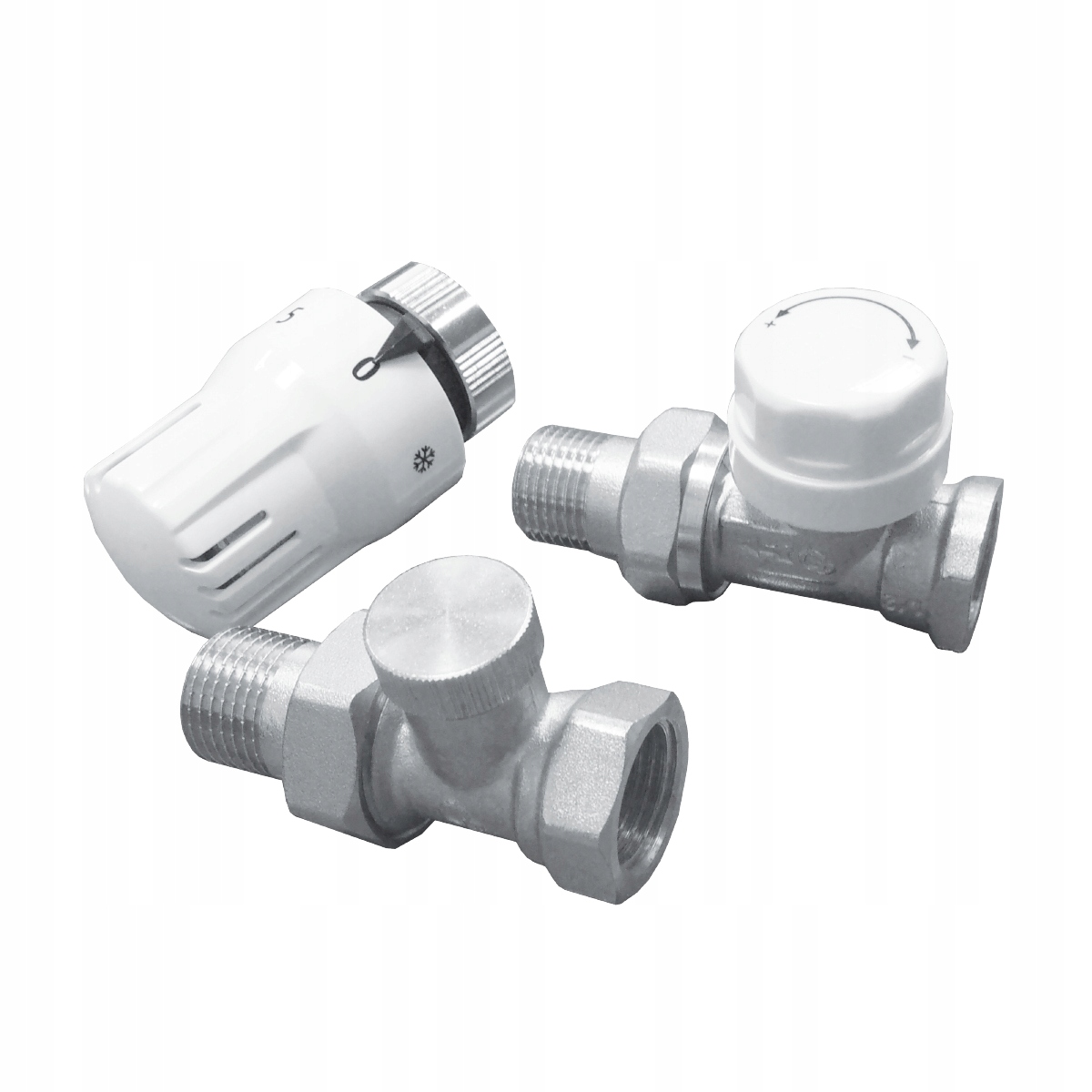 Komplet termostatyczny prosty z blokadą nastawy