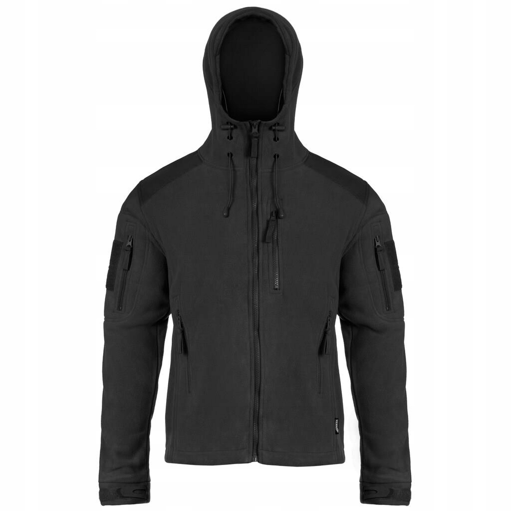 Polar Pánská mikina taktická fleecová mikina s kapucí teplá Texar Husky Black L