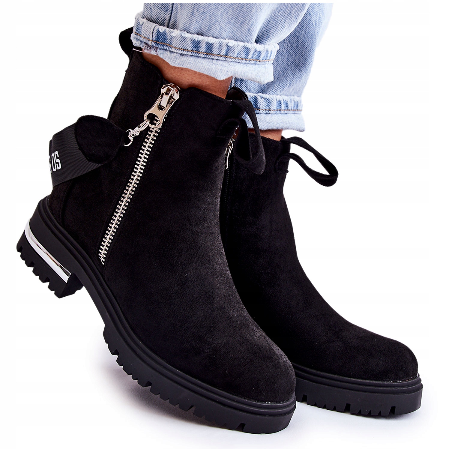 

Modne Ocieplane Botki Damskie Z Suwakiem Czarne 38