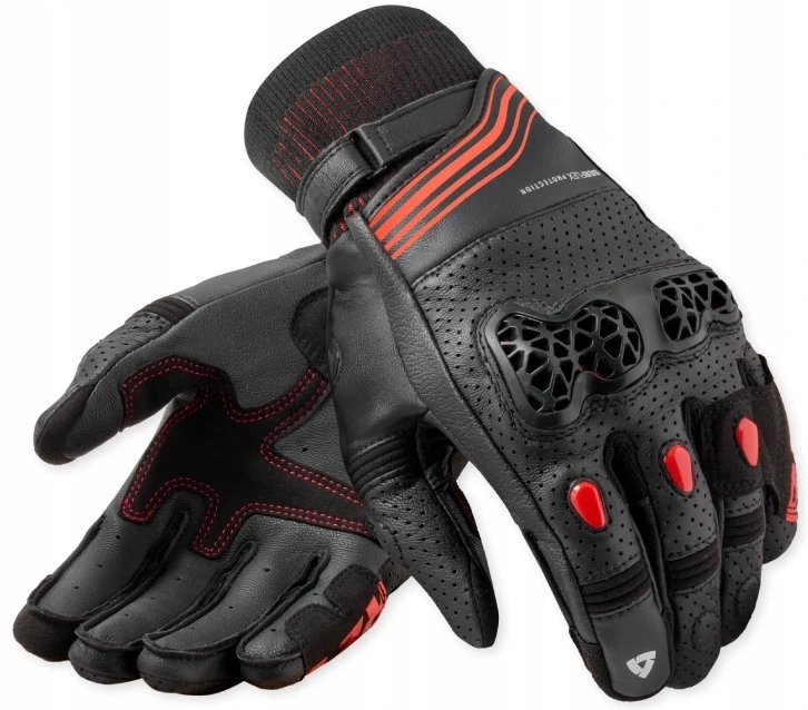 Rev'it Positron Black Red Motocyklové Rukavice Krátke Letné XL