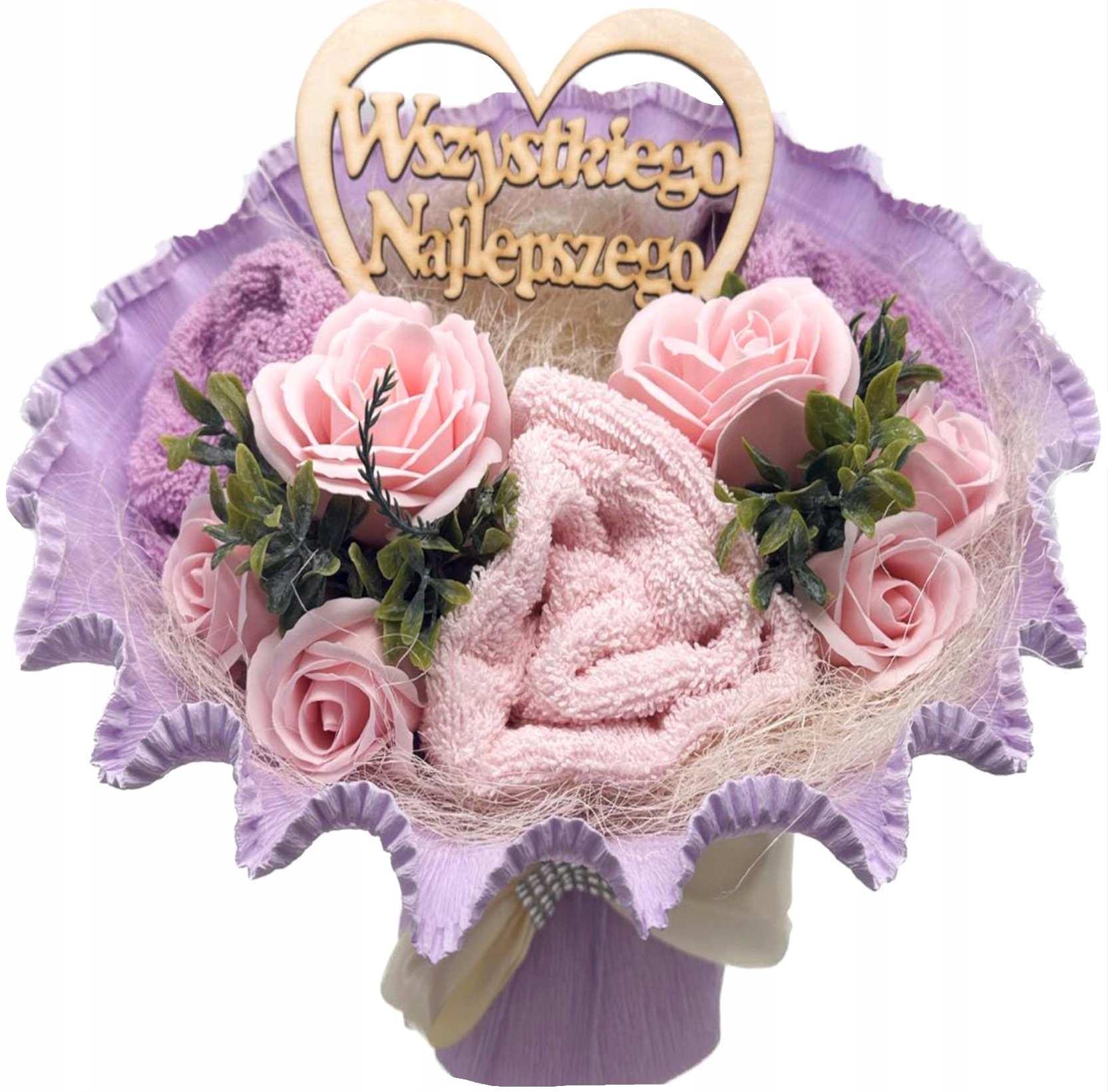 Piękny bukiet ręczników Prezent na Rocznicę ślubu Kolor czerwony