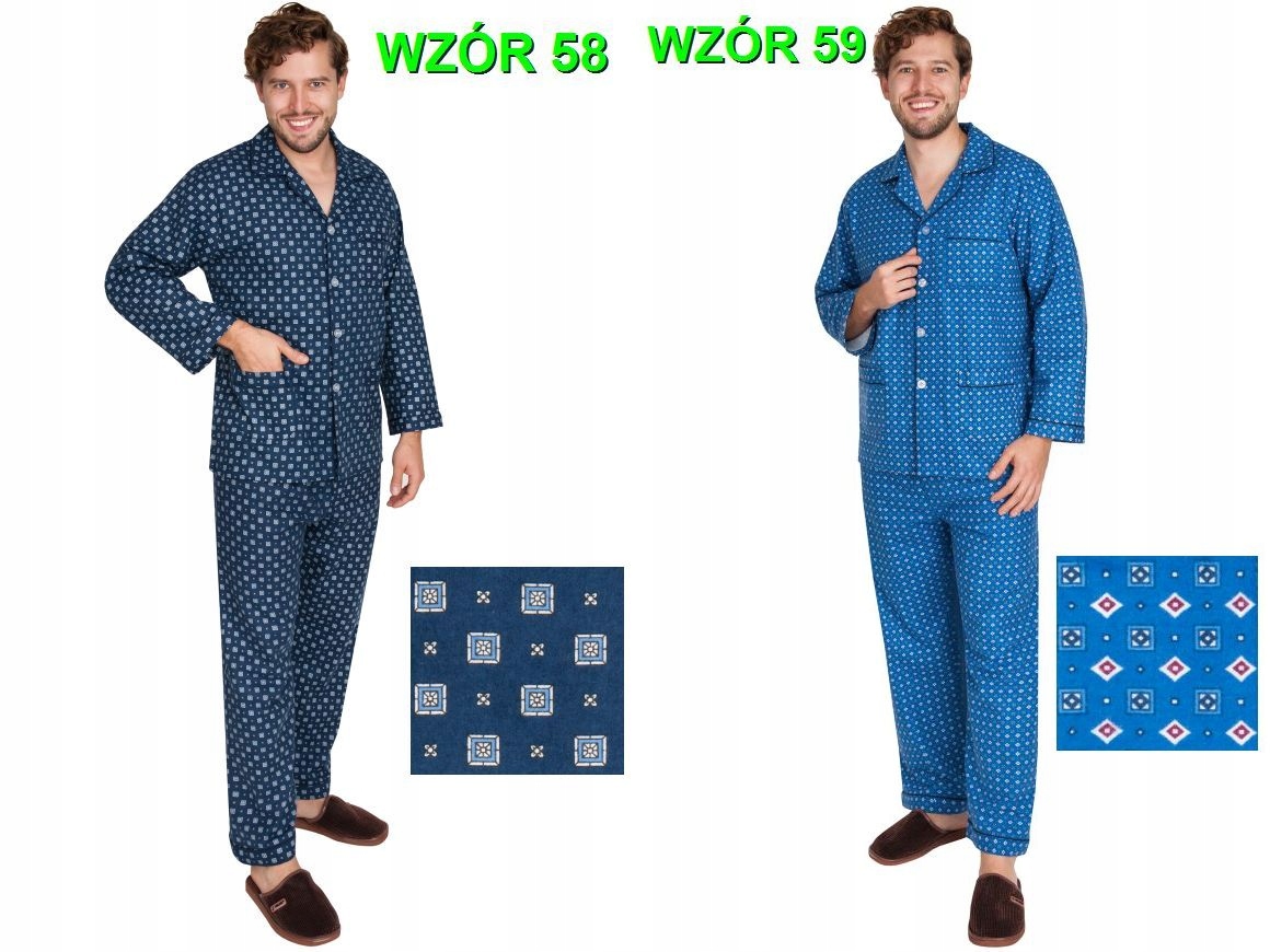 PIŻAMA MĘSKA FLANELOWA FLANELA r.XL FOR-MAX Długość spodni długie